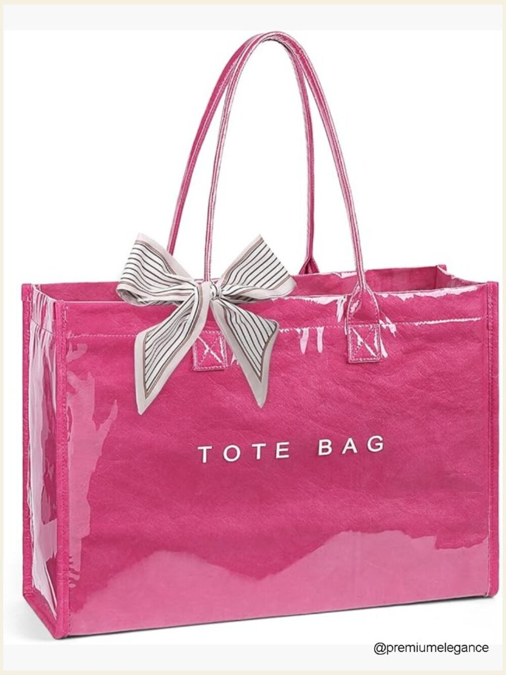 Large PVC Tote Bag for Women, Kraft Paper Print Hobo Handbag with Zipper, Work